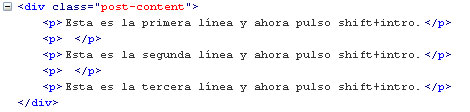 Doble salto de linea html