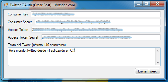 Publicar en Twitter con API OAuth en C#