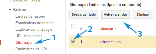 Enviar sitemaps a Google Webmasters