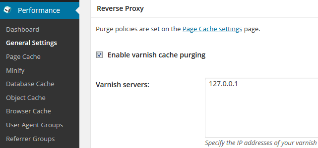 Varnish w3 total cache