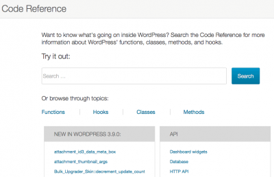 Buscador de referencias de código WordPress