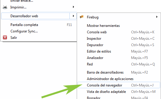 Consola web FireFox