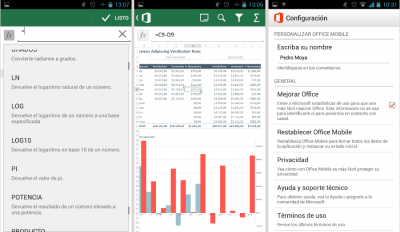 Interfaz Microsoft Office para Android gratis