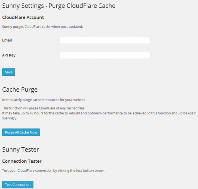 Plugin Sunny para purgar cache de Cloudflare en WordPress