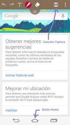 Guardar captura de pantalla con Quickmemo+