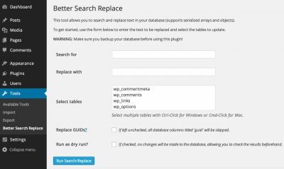 Better Search Replace para WordPress