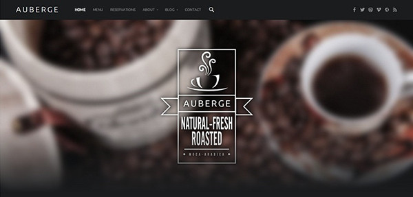 Auberge, tema para restaurantes gratuito en WordPress