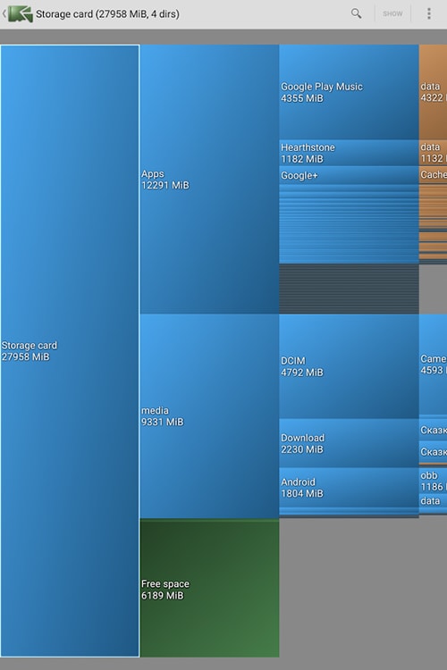 diskusage analisis almacenamiento android