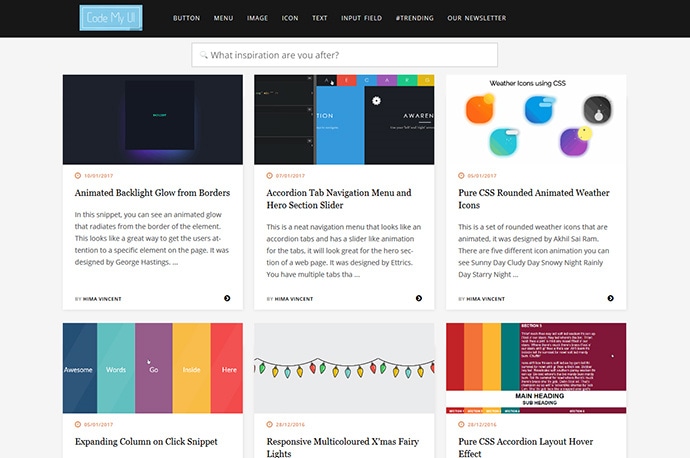 CodeMyUI, encuentra fragmentos de código para tu interfaz web