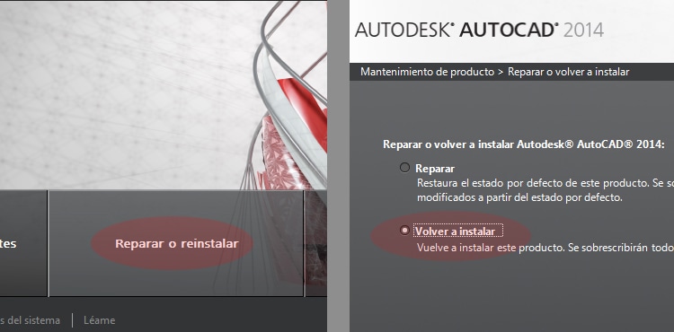 Reinstalar AutoCAD 2014