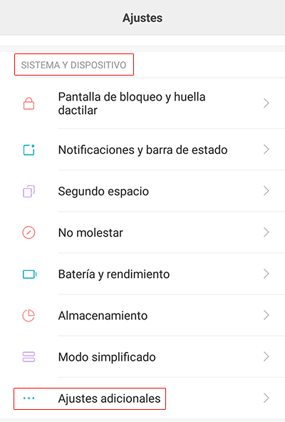 ajustes adicionales miui xiaomi