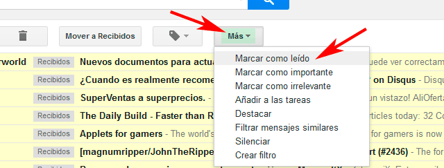 Marcar como leido Gmail