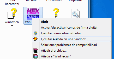 sandboxie ejecutar aislado en sandbox