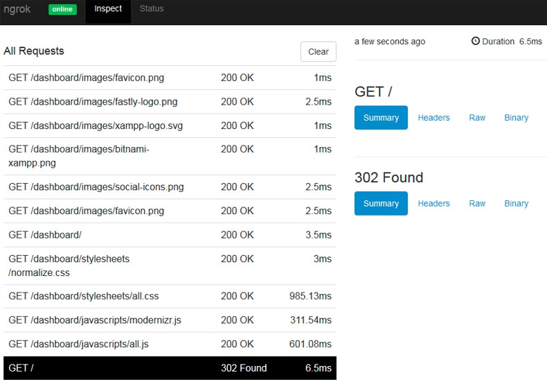 inspeccionar peticiones http con ngrok