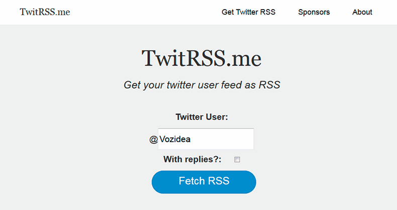 Crear feed RSS de cuenta Twitter