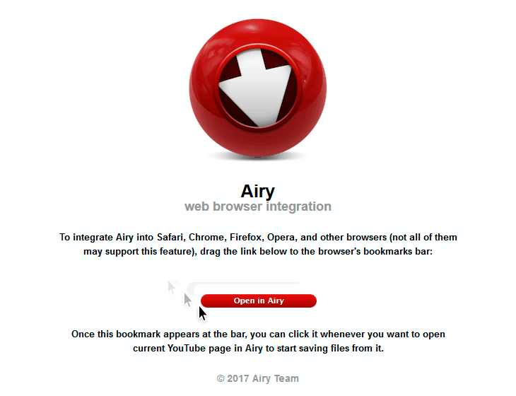 Airy integración en el navegador