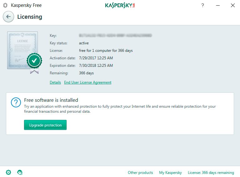 kaspersky gratis licencia