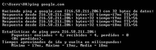 comando ping windows