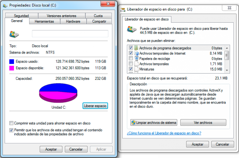 Como liberar espacio en el disco duro - Vozidea.com