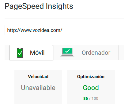Google PageSpeed Insights rendimiento web
