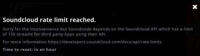 límites soundcloud api