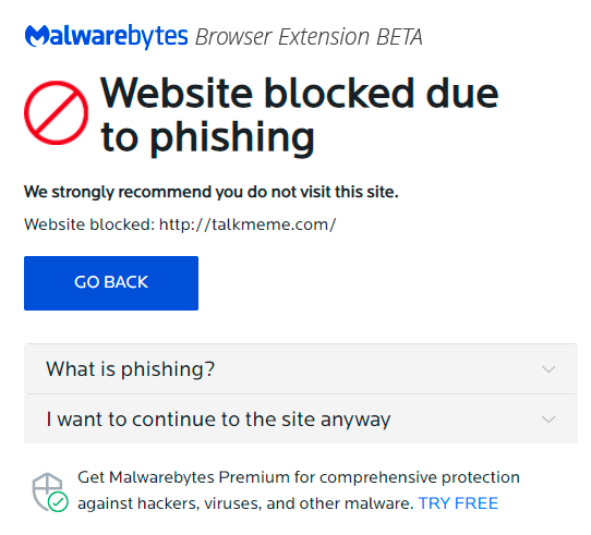 bloqueo web extension malwarebytes