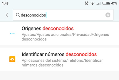 ajustes aplicaciones desconocidas miui