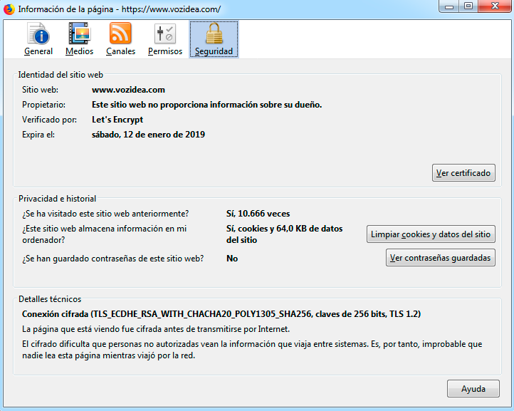 informacion certificado ssl firefox