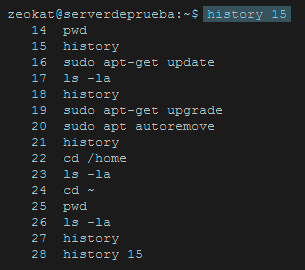 obtener los últimos comandos del historial de la consola bash