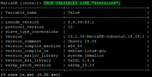 obtener informacion servidor mysql