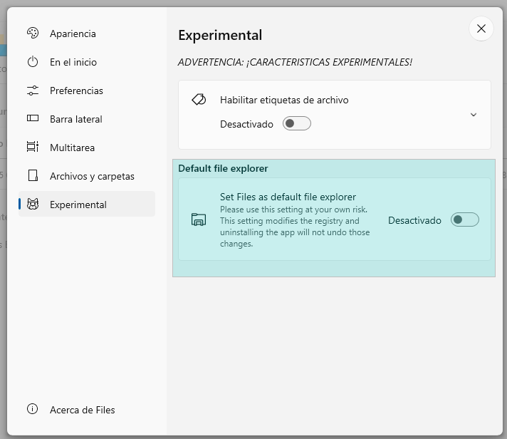 Establecer Files como explorador de archivos por defecto en Windows